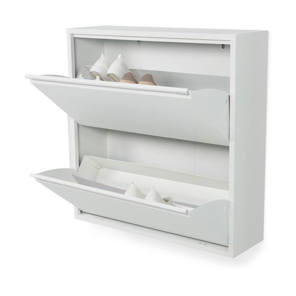 Bílý kovový výklopný botník 75x77,5x22,5 cm Billy – Spinder Design-image-2