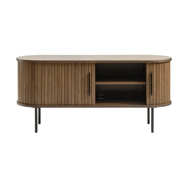 Hnědý TV stolek v dekoru dubu 120x56 cm Nola – Unique Furniture-image-4