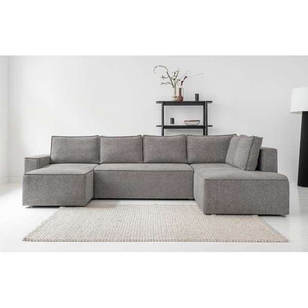 Světle šedá rozkládací rohová pohovka (pravý roh) Brave Dave – Miuform-image-1