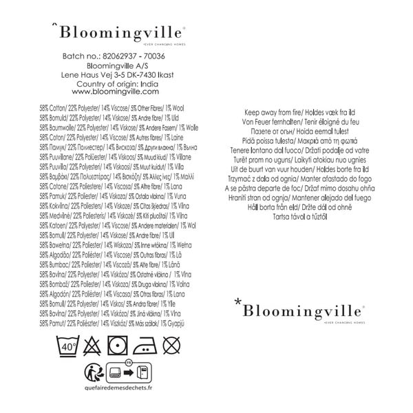 Modrá/béžová deka z recyklované bavlny 130x160 cm Ethan – Bloomingville-image-3