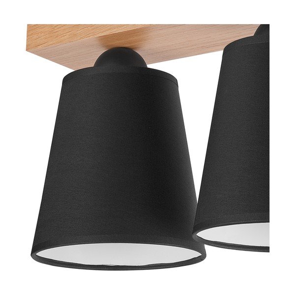 Černé stropní svítidlo s textilním stínidlem ø 15 cm Lula – LAMKUR-image-4