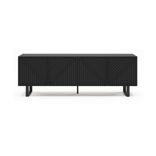 Černý TV stolek 161x55x35 cm Peta – Marckeric