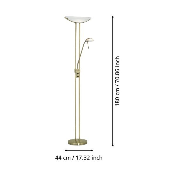 Stojací lampa v bronzové barvě se skleněným stínidlem (výška 180 cm) BAYA – EGLO-image-2