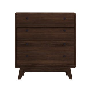 Tmavě hnědá vysoká komoda v dekoru ořechu 80x88 cm Caitlin – Støraa
