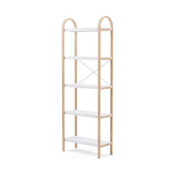 Bílý přírodní regál v dekoru exotického dřeva 61x170 cm Bellwood – Umbra-image-3