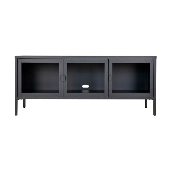 Černý kovový TV stolek 130x55 cm Brisbane – House Nordic