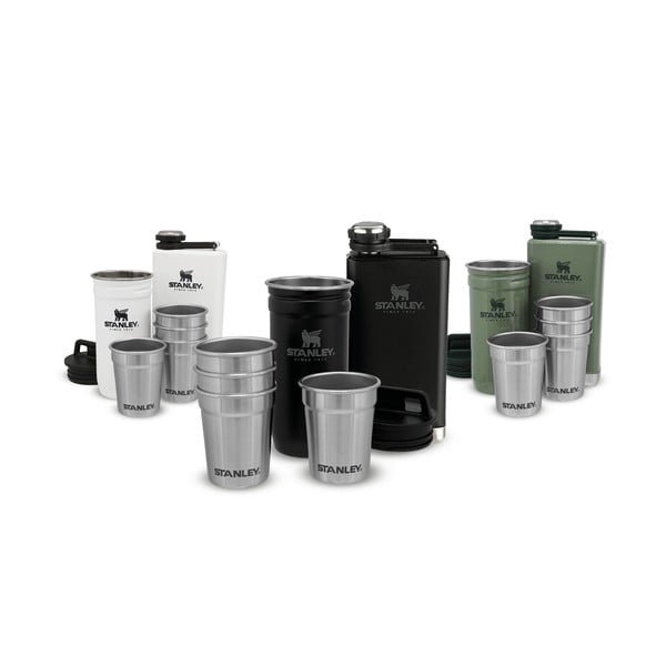 Černý set placatky a panáků 6 ks z nerezové oceli 250 ml Adventure Black – Stanley-image-3
