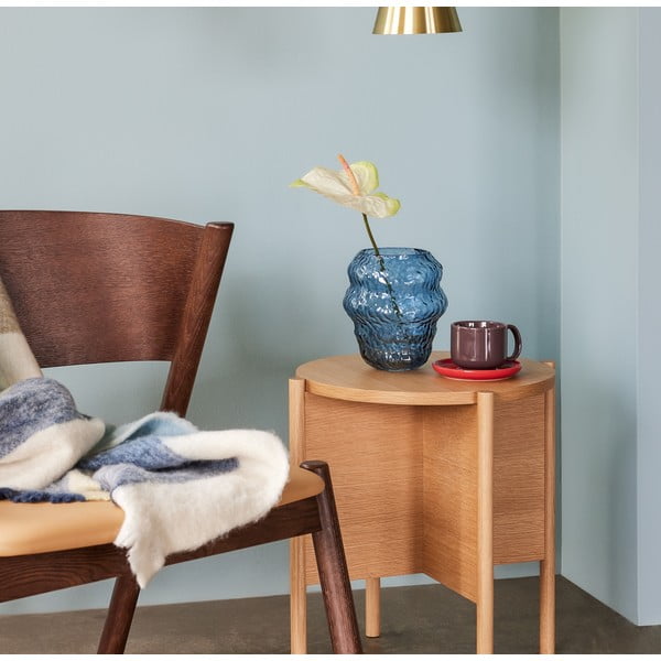 Světle modrá skleněná ručně vyrobená váza (výška 18 cm) Aurora – Hübsch-image-1