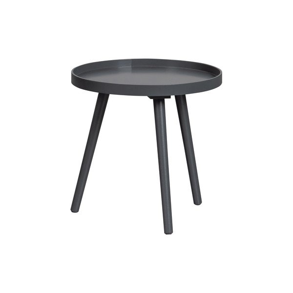 Tmavě šedý odkládací stolek WOOOD Sasha, ø 41 cm-image-2