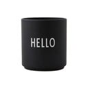 Černý porcelánový hrnek 300 ml Hello – Design Letters