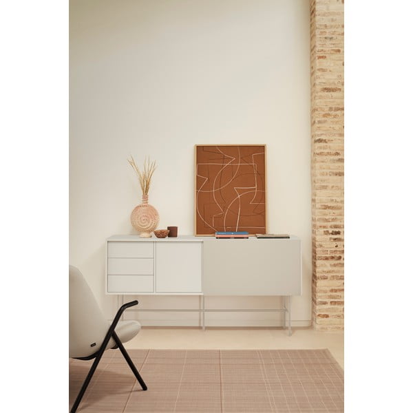 Béžovo-krémová nízká komoda s posuvnými dveřmi 180x91 cm Nube – Teulat-image-1