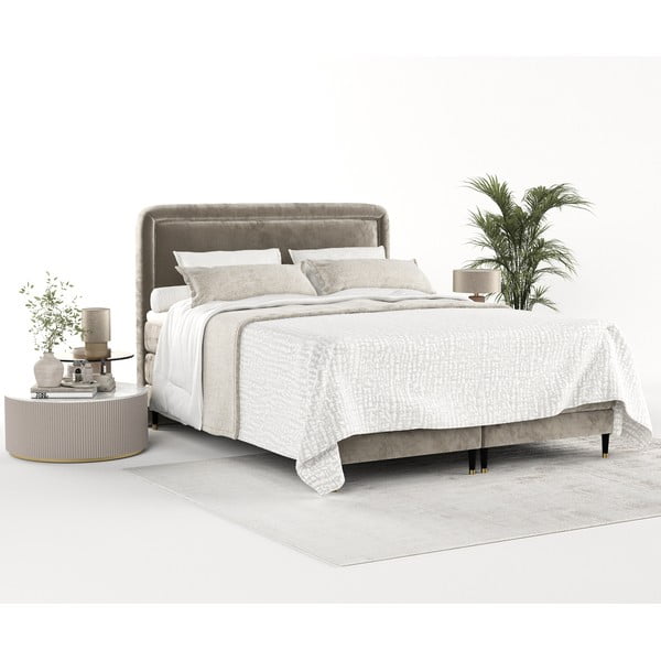 Světle hnědá boxspring postel 180x200 cm Dove – Maison de Rêve-image-4