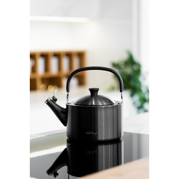 Černá varná konvice s pístem Vialli Design Diamante, 1,5 l-image-4