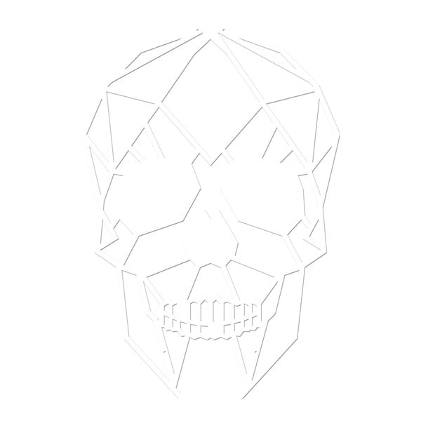 Bílá nástěnná kovová dekorace Wall Decor Skull