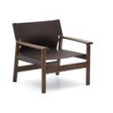 Tmavě hnědé kožené křeslo Jan – Kave Home