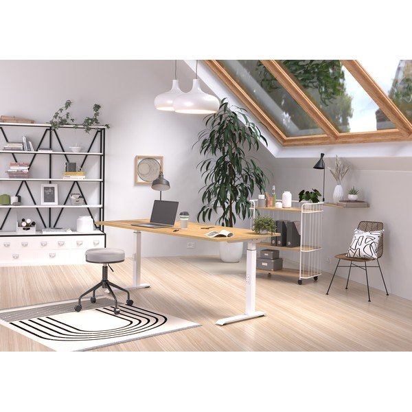 Pracovní stůl s nastavitelnou výškou s deskou v dekoru dubu 80x180 cm Downey – Germania-image-1