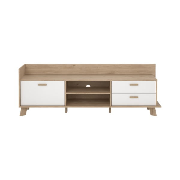 Bílý/v přírodní barvě TV stolek v dekoru dubu 182x62x51 cm Ikast – Tvilum