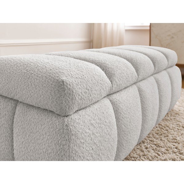 Světle šedá lavice z textilie bouclé – Bobochic Paris-image-1