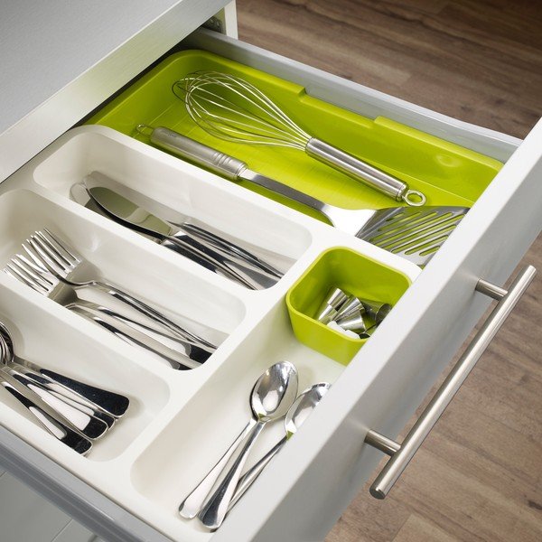 Bílo-zelené přihrádky na příbory Joseph Joseph Drawer Store Cutlery-image-1