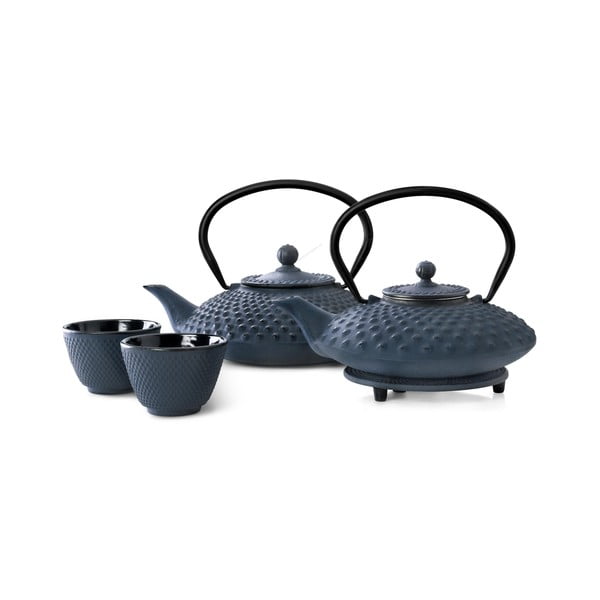 Sada 2 modrých litinových hrnečků na čaj Bredemeijer Xilin, ⌀ 7,8 cm-image-2