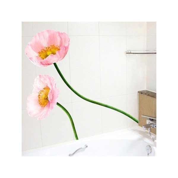 Samolepka Pink Poppy Flowers