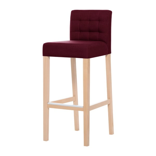 Červená barová židle s hnědými nohami Ted Lapidus Maison Jasmin