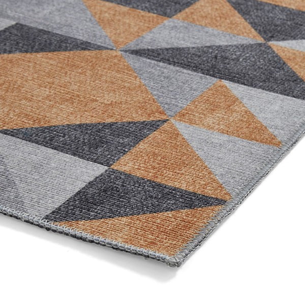 Pratelný koberec v okrově žluté a šedé barvě 61x120 cm Coral Yellow&Grey – Think Rugs-image-4