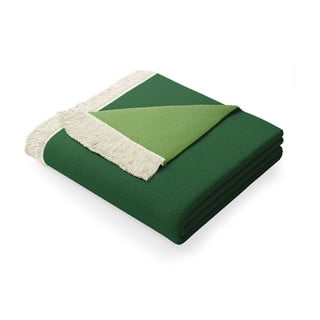 Zelená deka s příměsí bavlny AmeliaHome Franse, 150 x 200 cm