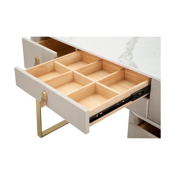 Konzolový stolek v béžovo-zlaté barvě 40x120 cm Beauty – Mauro Ferretti-image-1