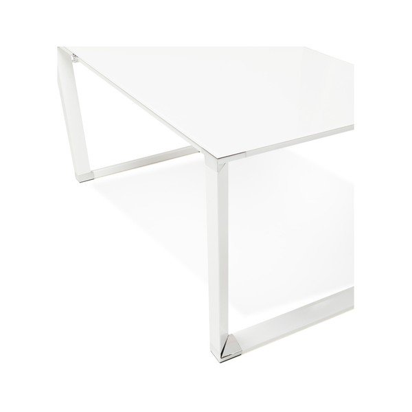 Bílý pracovní stůl se skleněnou deskou Kokoon Warner-image-3