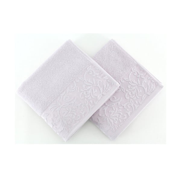 Sada 2 světle fialových ručníků ze 100% bavlny Burumcuk, 50 x 90 cm