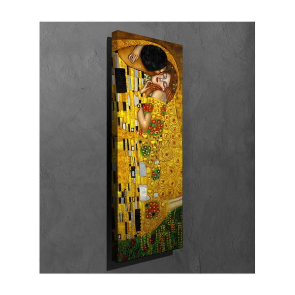 Nástěnná reprodukce na plátně Gustav Klimt The Kiss, 30 x 80 cm-image-2