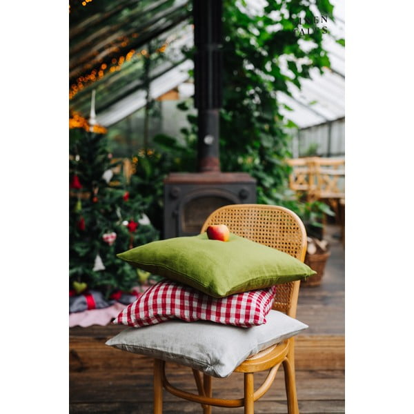 Lněný povlak na polštář 50x50 cm Red Gingham – Linen Tales-image-2