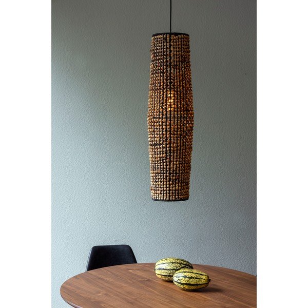 Závěsné svítidlo se stínidlem z vodního hyacintu v černé a přírodní barvě ø 20 cm Hyacint – Dutchbone-image-1