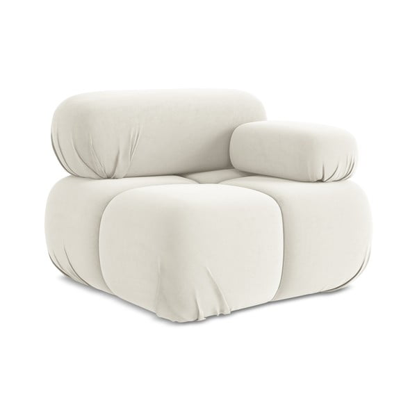 Bílý sametový modul pohovky (pravý roh) Lokua – Makamii-image-1