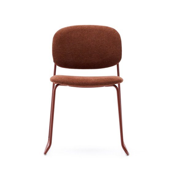 Kovová stohovatelná jídelní židle v terakotové barvě Meli – Kave Home-image-2