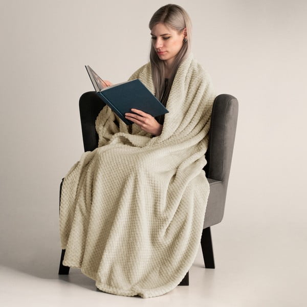 Béžová deka z mikrovlákna DecoKing Henry, 150 x 200 cm-image-1