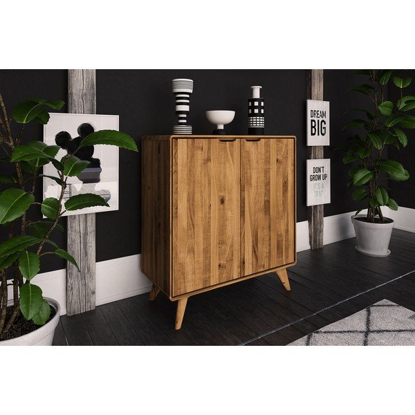 Vysoká komoda z dubového dřeva 90x92 cm Greg - The Beds-image-4