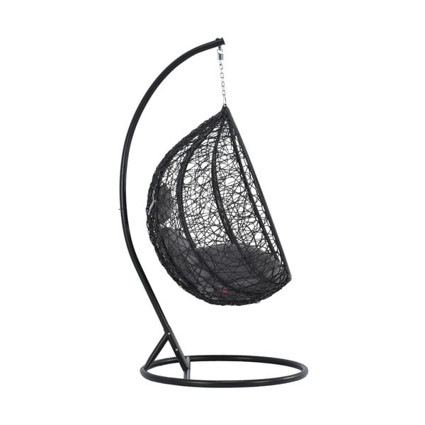 Tmavě šedé závěsné křeslo z umělého ratanu Bonami Selection Noela-image-2