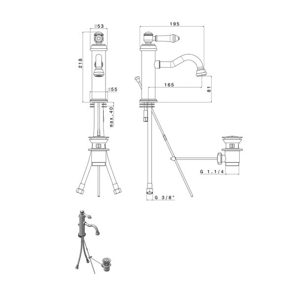 Stojánková umyvadlová baterie v leskle stříbrné barvě Vienna – Sapho-image-4