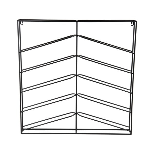Černý nástěnný kovový regál na víno počet lahví 10 67x66x7,5 cm Cuadro – PT LIVING