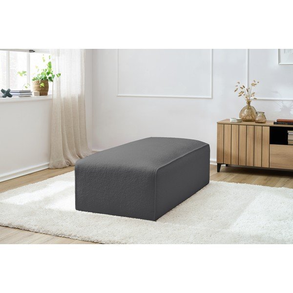 Tmavě šedá modulární podnožka z textilie bouclé Megeve – Bobochic Paris-image-4