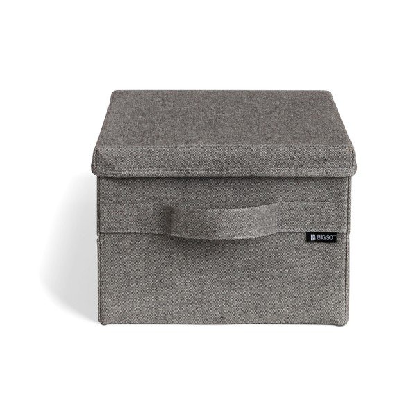 Šedý látkový úložný box s víkem 27x36x19 cm Soft Storage Small – Bigso