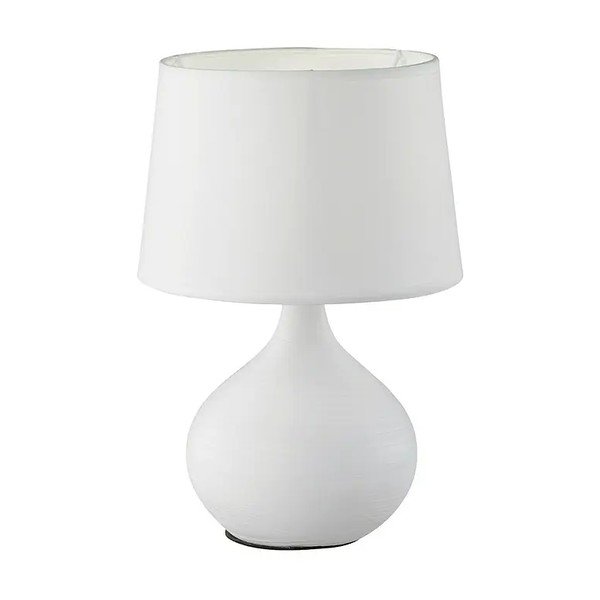 Bílá stolní lampa z keramiky a tkaniny Reality Martin, výška 29 cm