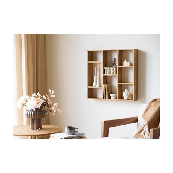 Patrová police z dubového dřeva v přírodní barvě 15 cm Townsville – House Nordic-image-1