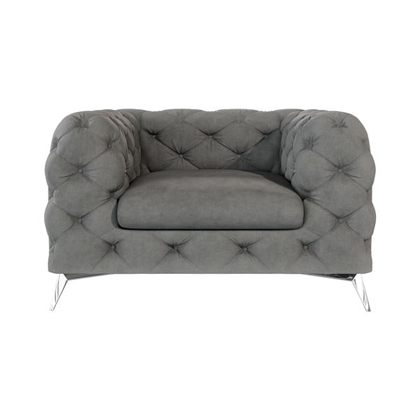 Šedé sametové křeslo Chelsea – Ropez-image-1