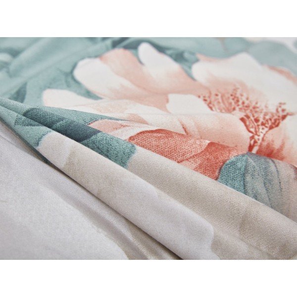 Tyrkysové 3dílné povlečení na jednolůžko z mikrosaténu 140x200 cm Selma – My House-image-4