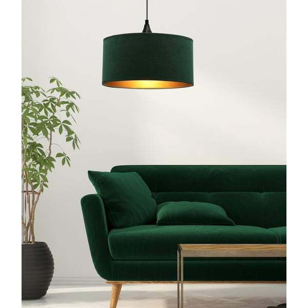 Závěsné svítidlo v petrolejové barvě s textilním stínidlem ø 30 cm Maloto – Candellux Lighting-image-1