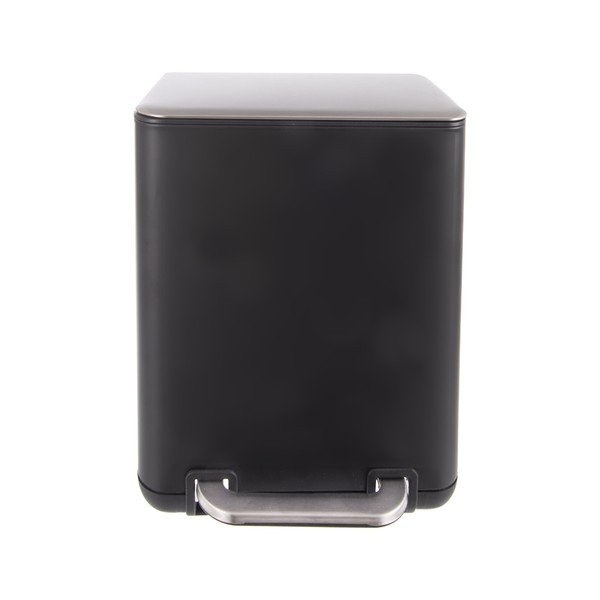 Černý nášlapný odpadkový koš z nerezové oceli 6 l Black – Orion-image-2