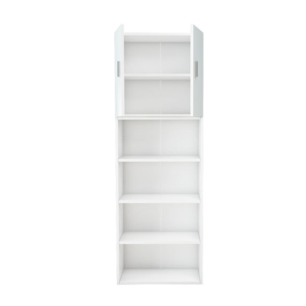 Bílá knihovna s vrchní skříňkou Magenta Home Pure High, šířka 60 cm